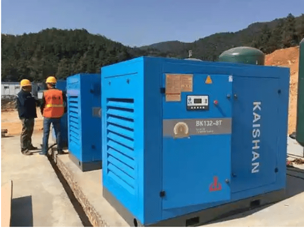 KAISHAN 132KW screw air compressor for tunnel construction site